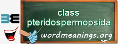 WordMeaning blackboard for class pteridospermopsida